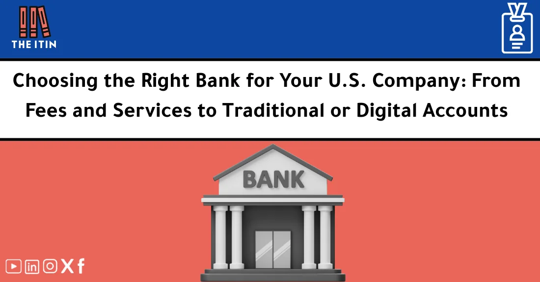 صورة تحتوي على عنوان المقال حول: " Choosing a Bank for Your Company: Tips & Picks" مع عنصر بصري معبر