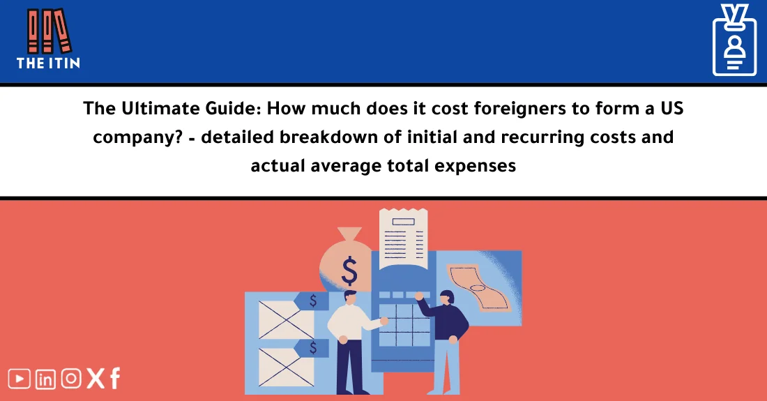 صورة تحتوي على عنوان المقال حول: " Cost of a US Company: Complete Cost Breakdown" مع عنصر بصري معبر