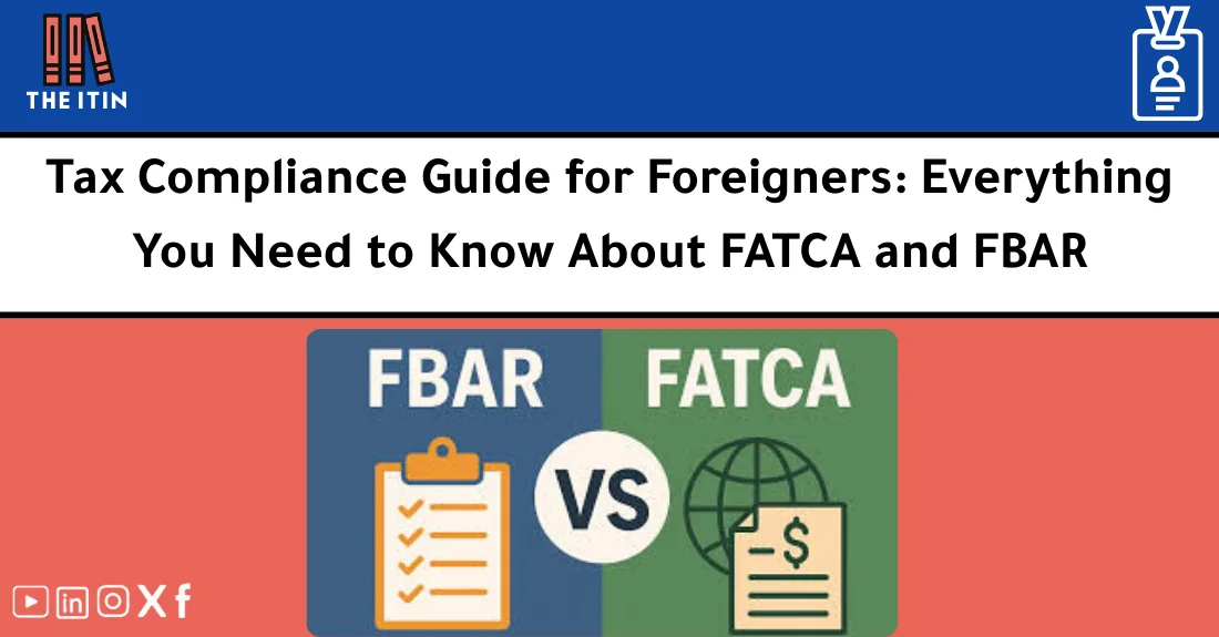 صورة تحتوي على عنوان المقال حول: " FATCA & FBAR Guide for Foreigners: Filing & Penalties" مع عنصر بصري معبر