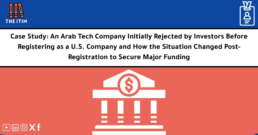 صورة تحتوي على عنوان المقال حول: " Funding Arab-Founded Companies: U.S. Incorporation Boost" مع عنصر بصري معبر