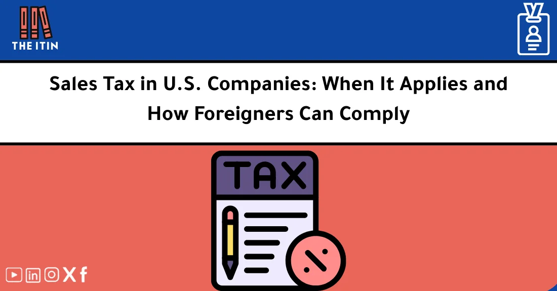صورة تحتوي على عنوان المقال حول: " Sales Tax for Foreigners Explained: When and How to Pay" مع عنصر بصري معبر