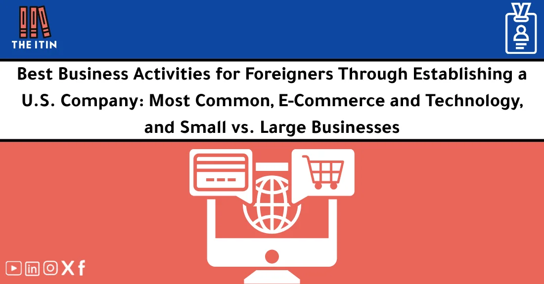 صورة تحتوي على عنوان المقال حول: " Suitable Activities for Foreigners in US Companies" مع عنصر بصري معبر