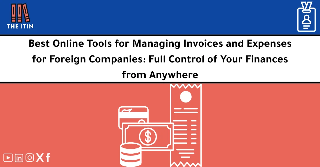 Dashboard of online invoicing software showing automated invoices and expense tracking for a foreign-owned US company.